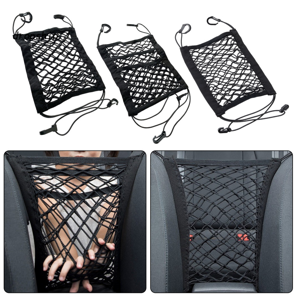 Car Cargo Net with Strong Pulling Capacity Bag Organizer Front Seat – Elastic Storage Pocket Kid Pet Barrier Tissue Ho