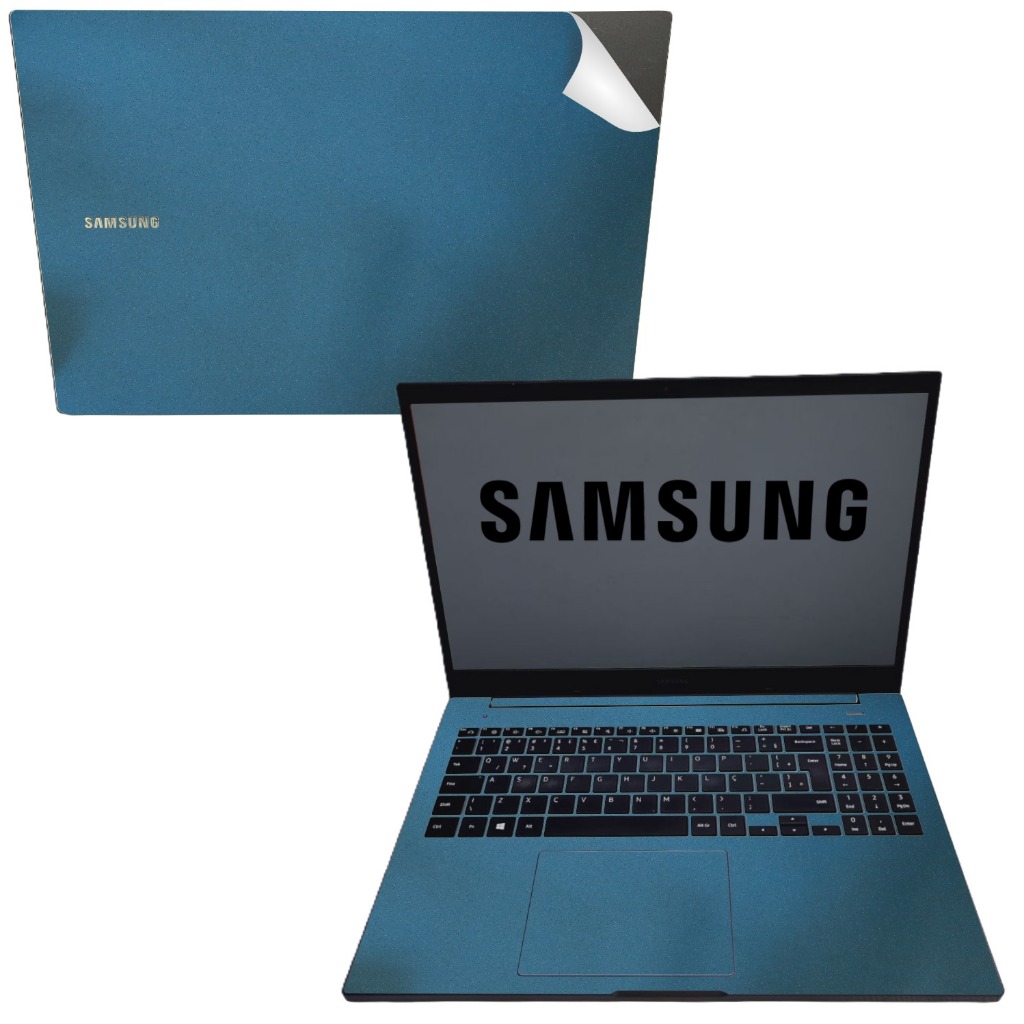 Kit adesivo skin notebook Samsung Book 550XDA - várias cores - recortado tecla a tecla