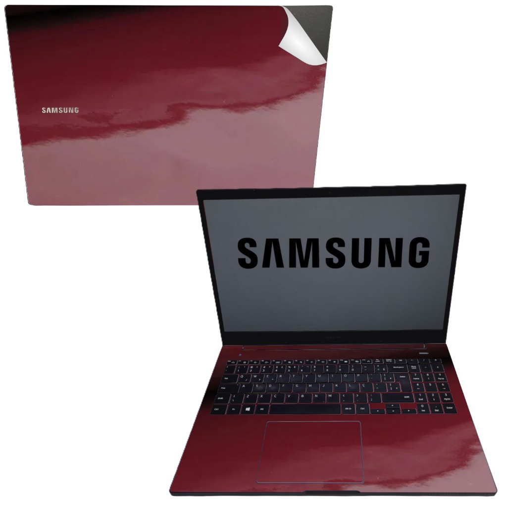 Kit adesivo skin notebook Samsung Book 550XDZ - várias cores - recortado tecla a tecla