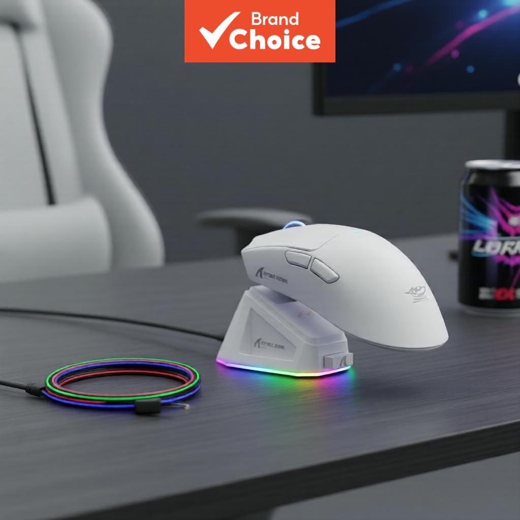 Mouse Gamer ATTACK SHARK X11 com Base de Carregamento Magnético, Sensor PixArt PAW3311, Conexão Bluetooth/2.4G/Com Fio