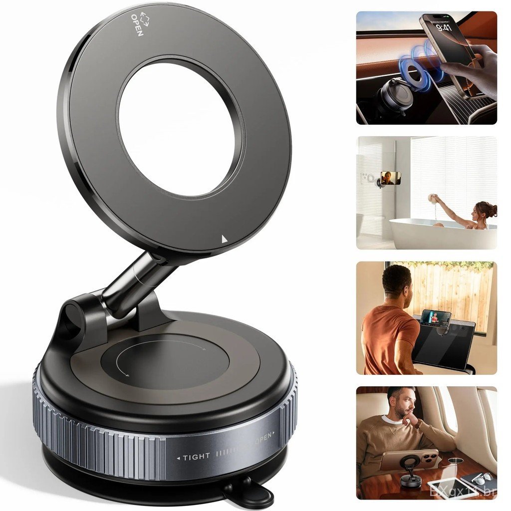 360 Degree Rotating Car Mobile Phone Holder with Strong Vacuum Suction, Compatible with Car Dashboard, Universal Mount,