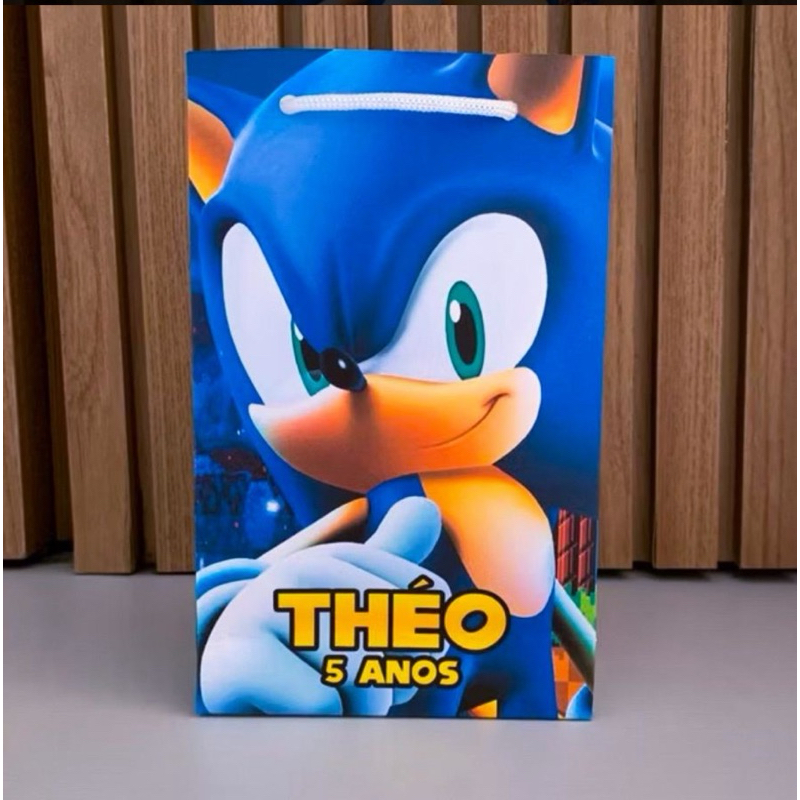 Sacolinnha personalizada Sonic PEGUE E MONTE VOCÊ MESMA