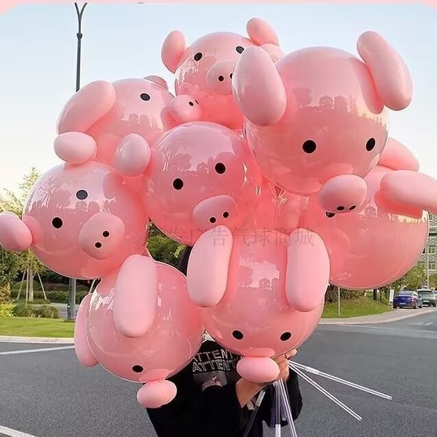 Balão de porco luminoso influenciador crianças dos desenhos animados primavera passeio criativo diy Material pacote tend