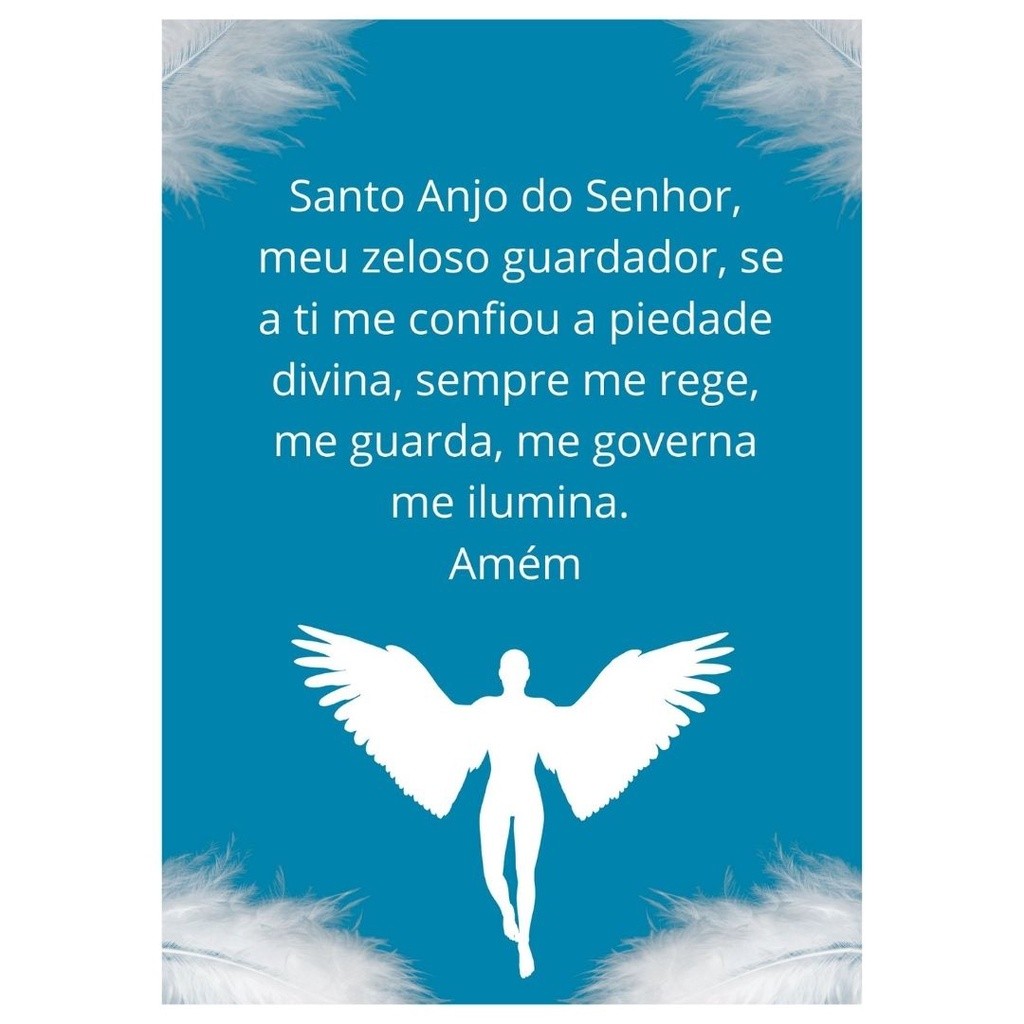 Quadro Plaquinha Decorativa MDF Santo Anjo do Senhor - FR96