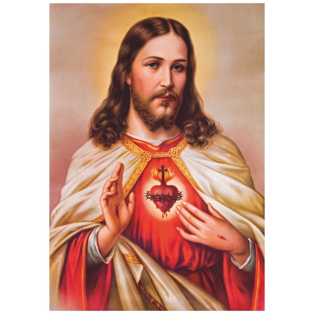Quadro Plaquinha Decorativa MDF Coração de Jesus - FR112