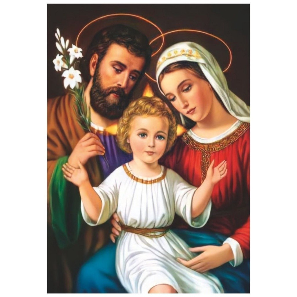 Quadro Plaquinha Decorativa MDF Sagrada Família - FR110