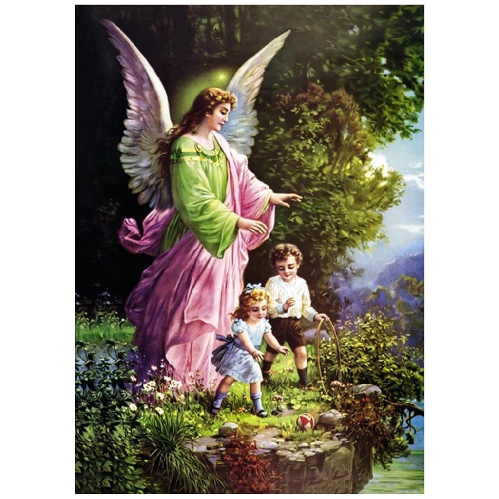 Quadro Plaquinha Decorativa MDF A4 - Anjo da Guarda 1