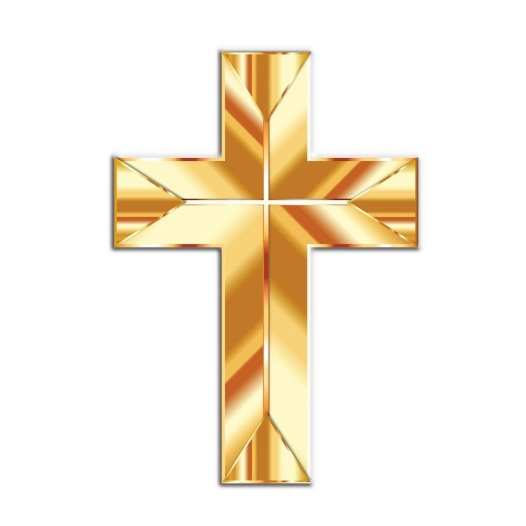 Quadro Plaquinha Decorativa MDF Cruz Dourada - FR146