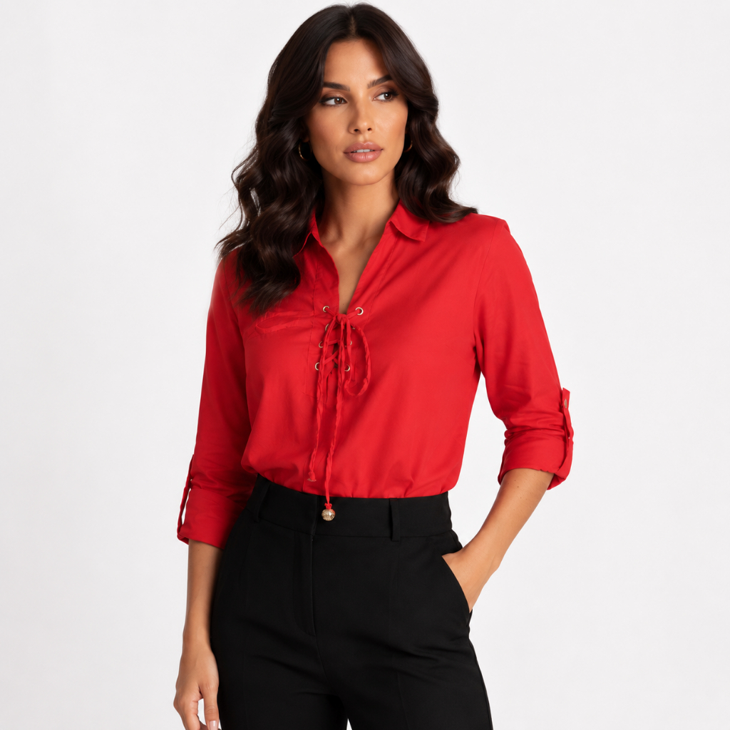 Camisa Feminina Linho Manga Longa Casual Social Blusa Elegante Comprida Blusa Solta Camisa Premium