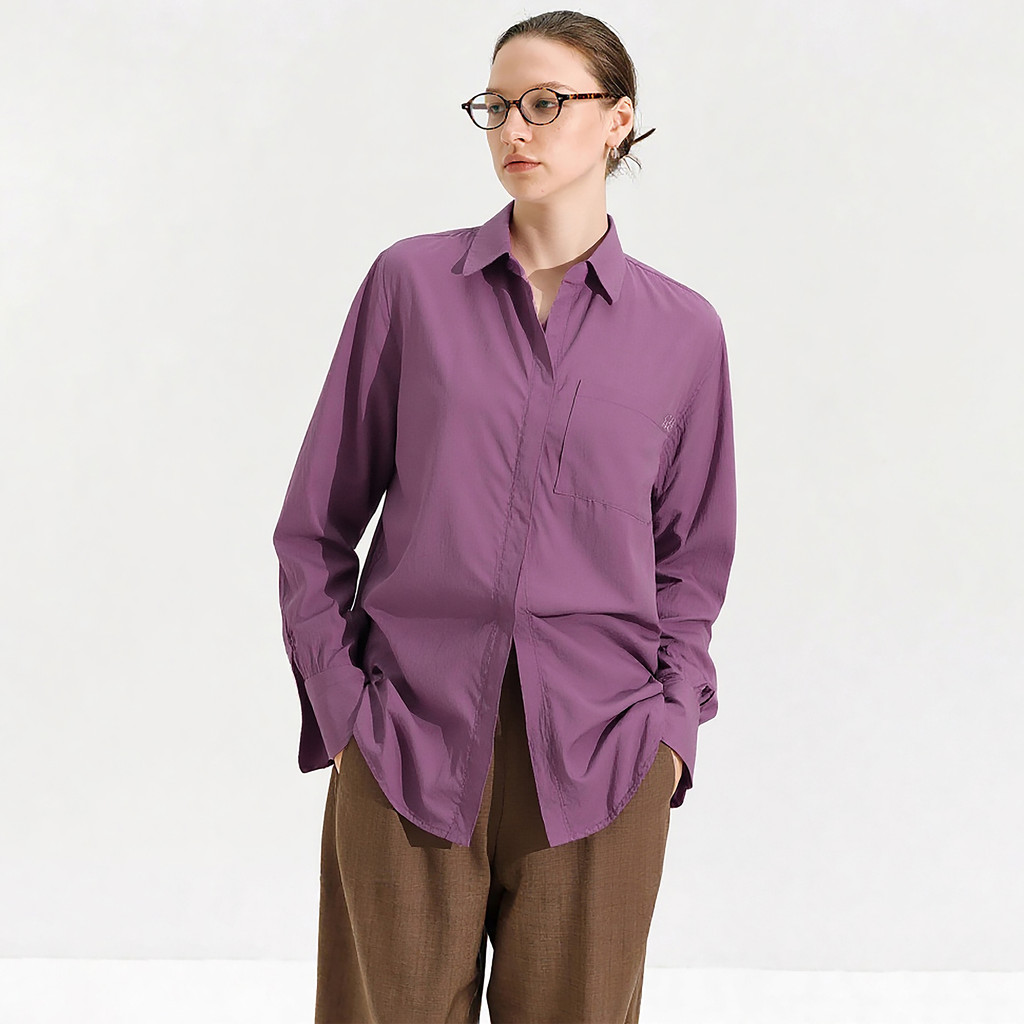 Camisa Feminina CHW 2026 Nova Blusa Solta Casual Roxa