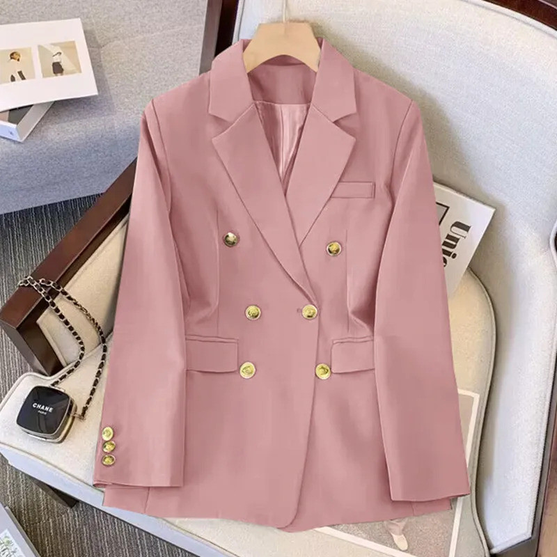 Moda Solta Fino Ajuste Blazer Feminino Casual Elegante Escritório Terno Jaqueta Casaco Oversized