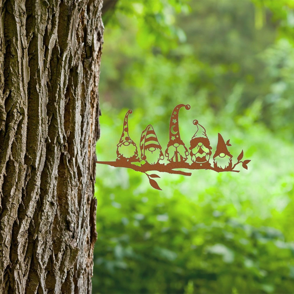 CIFbuy Decoração De Cogumelo Gnome De Jardim Com Ramo De Metal , Encantadora De Festa Ao Ar Livre Para Caprichoso Mágico