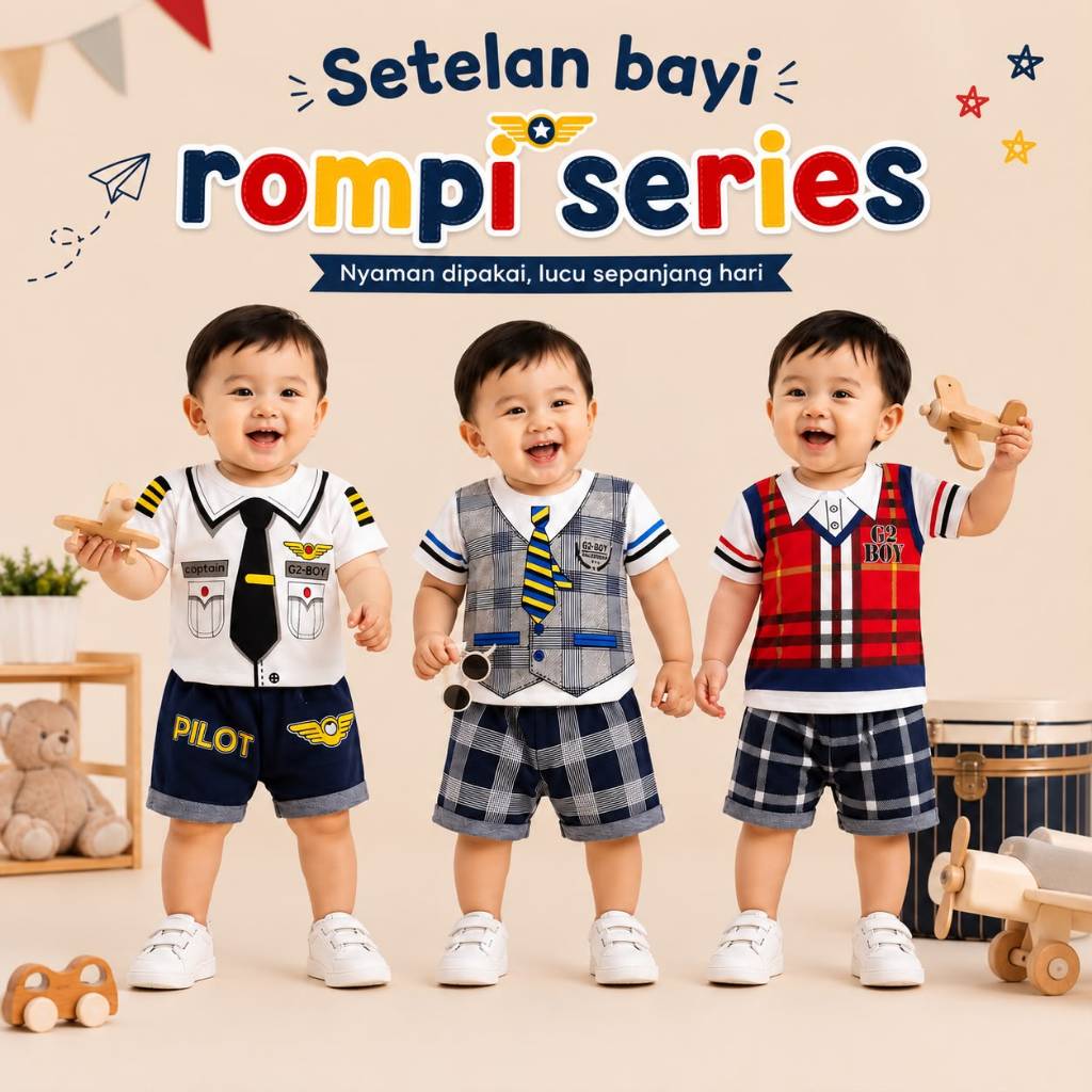 KATUN [Série Colete] Terno Para Meninos De 0 A 1 Ano , Conjunto Bebê Recém-Nascido , Presente Aqiqah , Camiseta De Algod