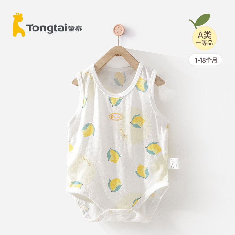 Tongtai bebê roupas de uma peça do bebê roupas de verão fino sem mangas triângulo macacão recém-nascido pijamas de algod