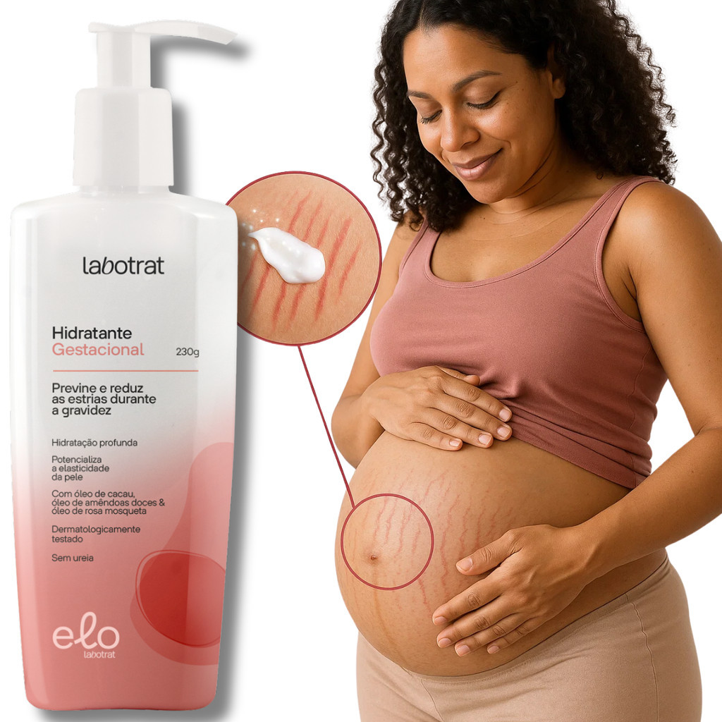 Creme para estrias na gravidez hidratante gestacional potencializa a elasticidade feito para mulheres gravidas