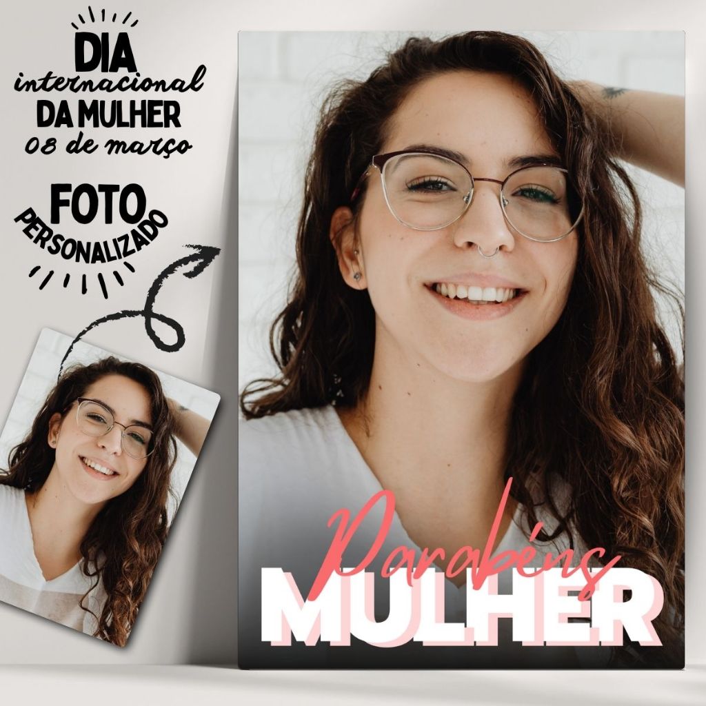 Quadro Personalizado Dia Internacional da Mulher – 08 de Março – Feito em Madeira com Fita Adesiva