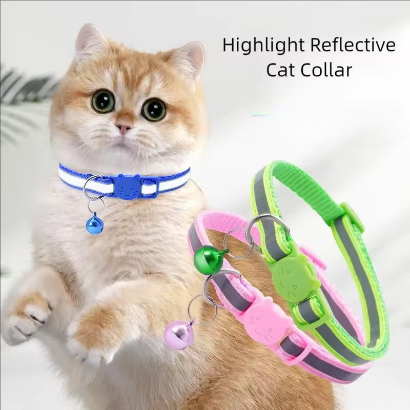 2 Pçs Reflexivo Breakaway Gato Colar Pescoço Anel Recém-Nascido Filhote De Cachorro Colorido Sino Para Gatos Pet Gatinho