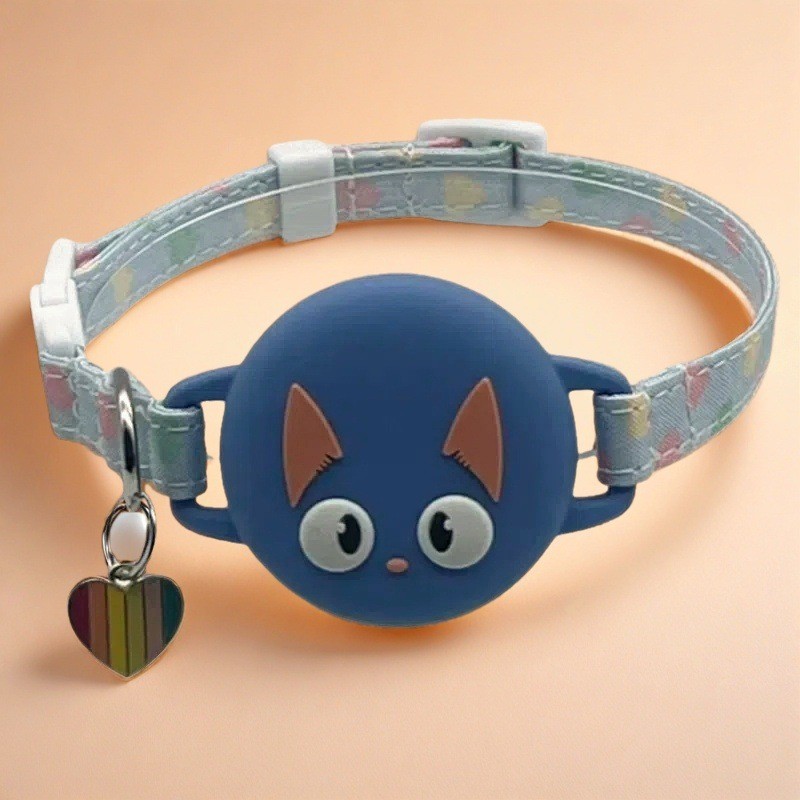 Cat AirTag Collar Safety Breakaway Night Glow Capa De Silicone Anti-Perda