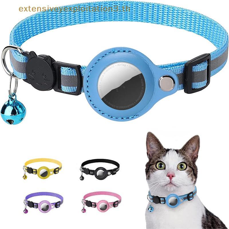 Coleira De Gato Home EE Breakaway Com Suporte AirTag-Reflexiva Ajustável Sino Gatinho Integrada GPS Cat