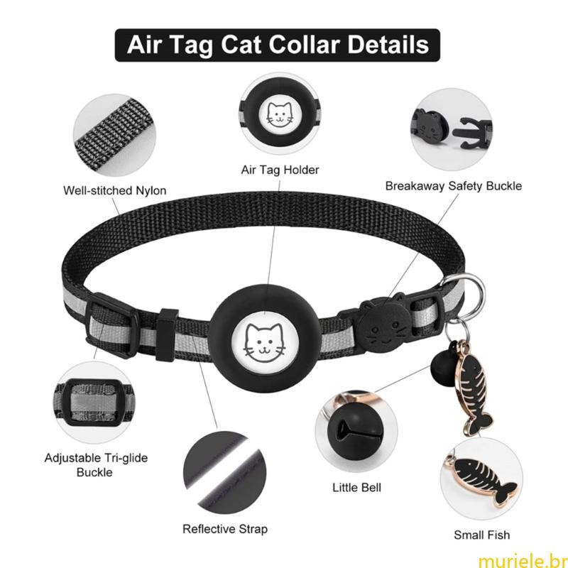 Mur Reflexivo Gatos Colar À Prova Dwaterproof Água Pet Com Rastreador-Suporte Sino Breakaway De Segurança Ajustável