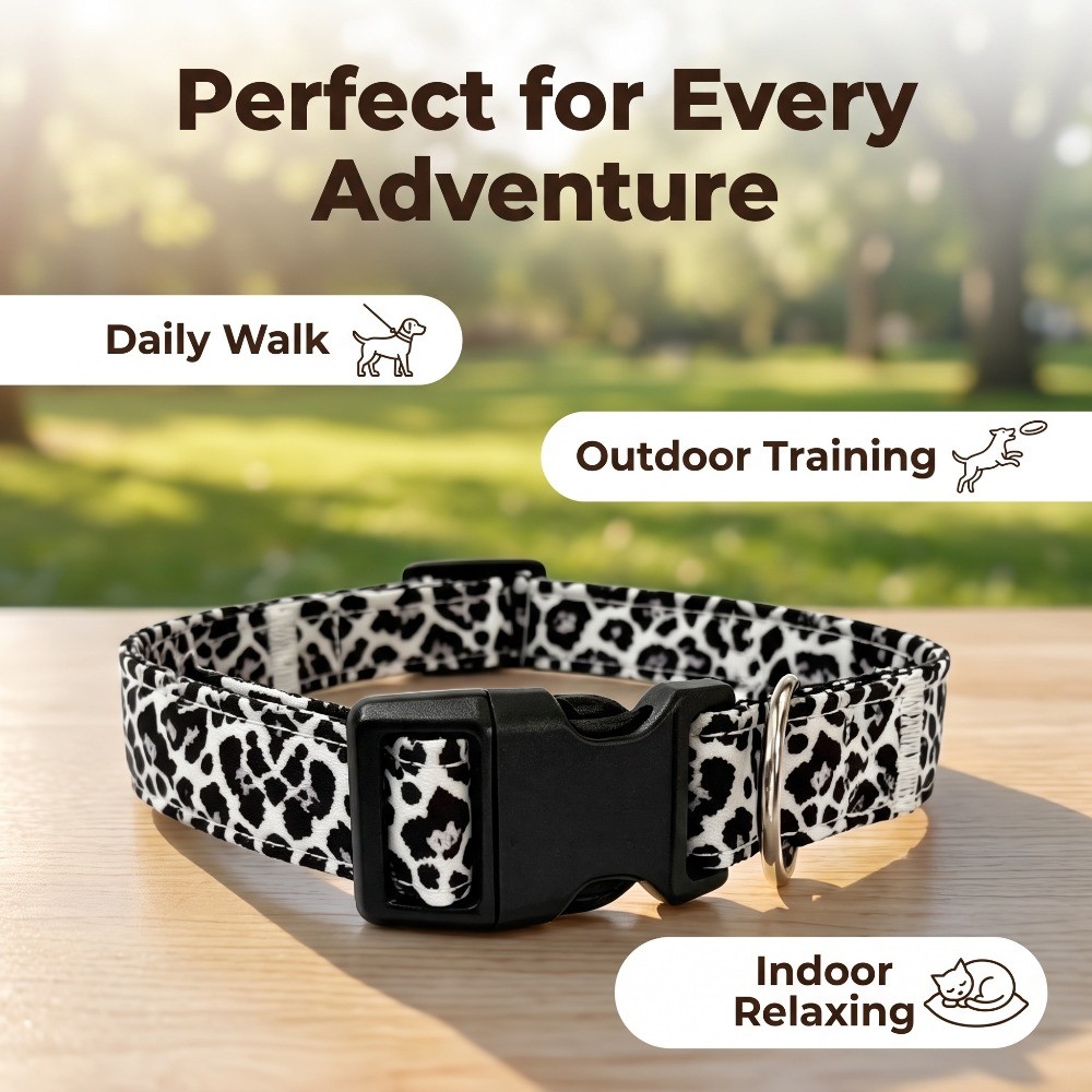 Moda Leopardo Impressão Gato Colar Breakaway Segurança Gatinho Cão Ajustável Macio Pet Para Gatos Cães Médios Grandes