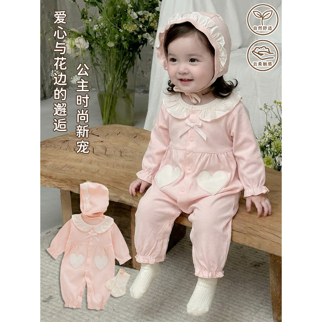 Feminino roupas de bebê mês inteiro classe um macacão de algodão puro início da primavera princesa pequeno mês idade beb