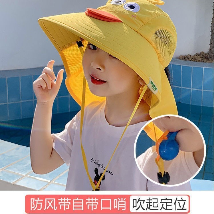 Chapéu de sol infantil Anti-ultravioleta chapéu de xale de aba grande para crianças de meia-idade masculino feminino beb