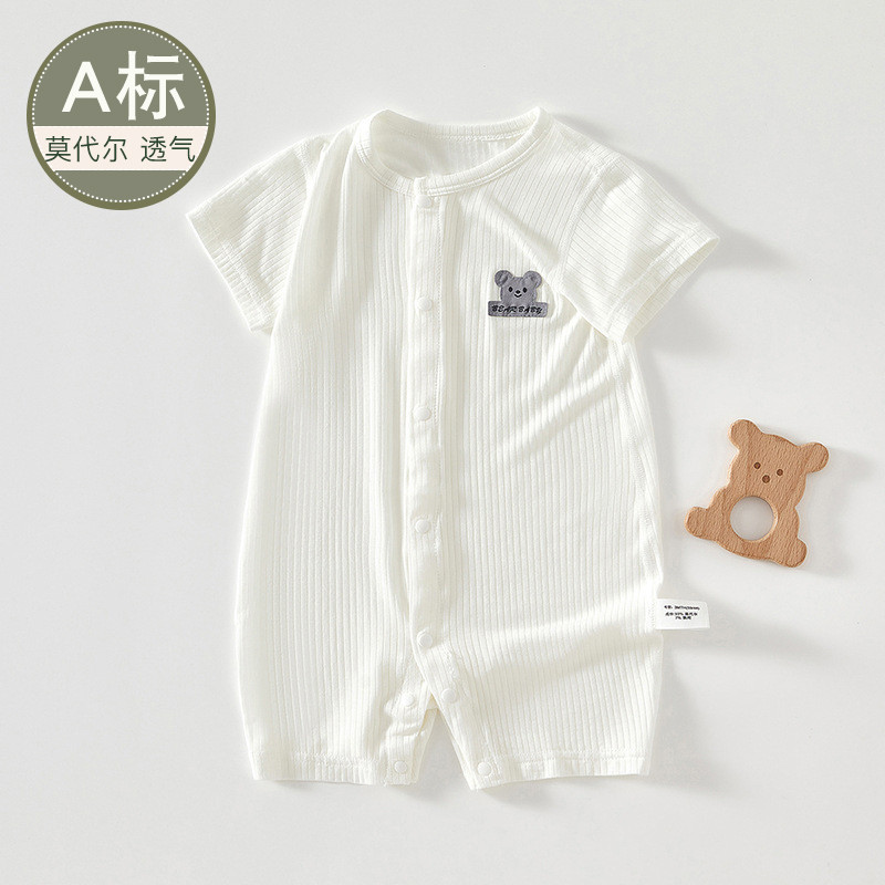 Roupas de bebê recém-nascido verão fino manga curta respirável desossado Modal infantil pequeno mês-idade macacão de beb