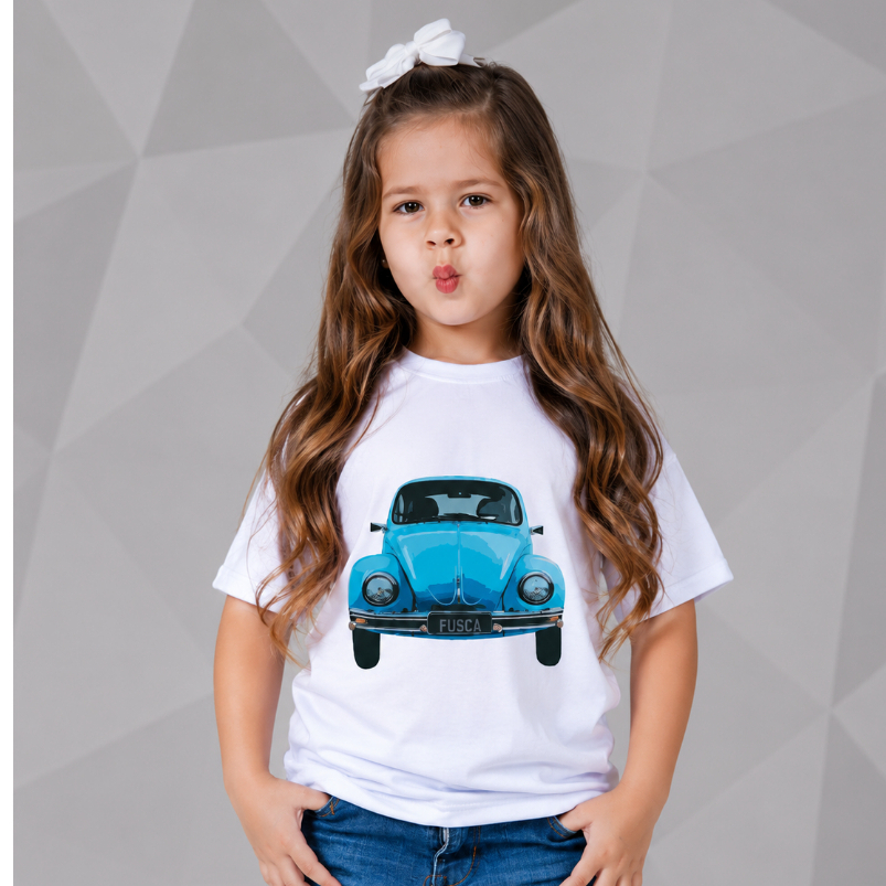 Camiseta Camisa Infantil Menino Menina Fusca Zero Bala Car 5