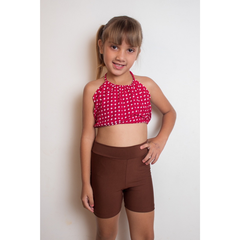 Short Legging Infantil Meninas de 2 3 4 5 Anos Bermuda Ciclista Suplex Zero Transparência