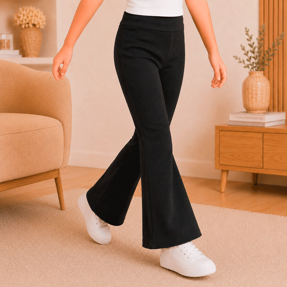 Calça Flare Juvenil Crepe Escolar Menina Zero Transparência Premium