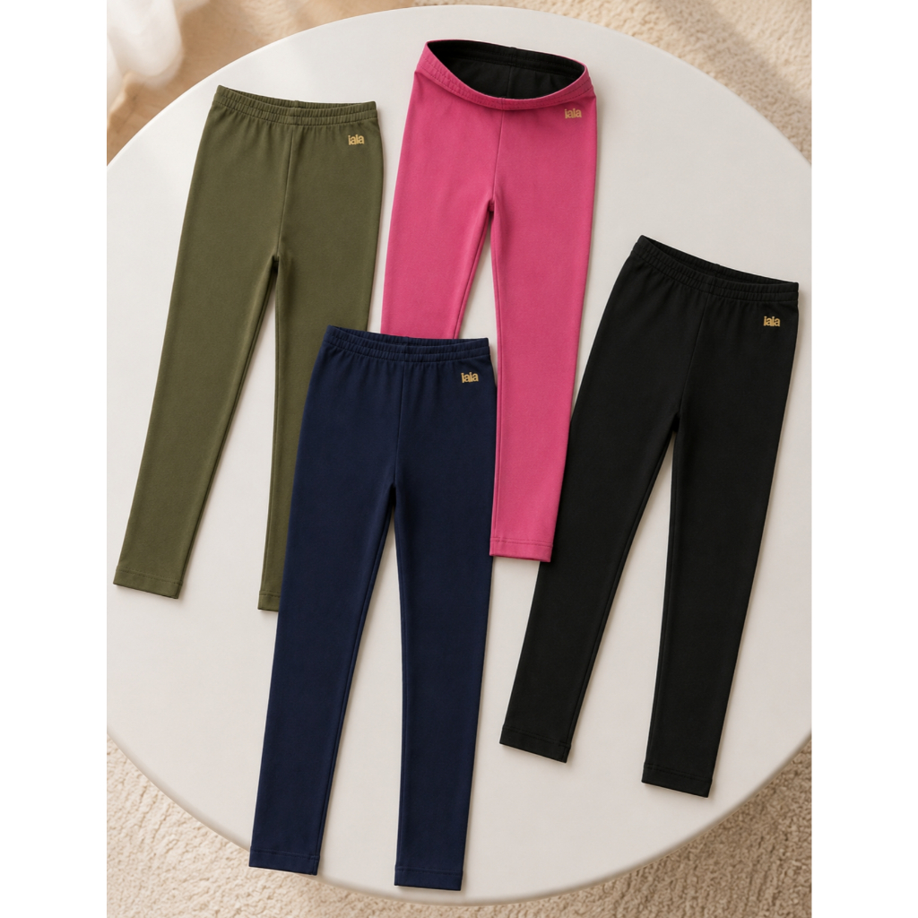 Kit Legging 1, 2 ou 5 Cores Sortidas Calça Infantil Menina Zero Transparência Escolar Confortável