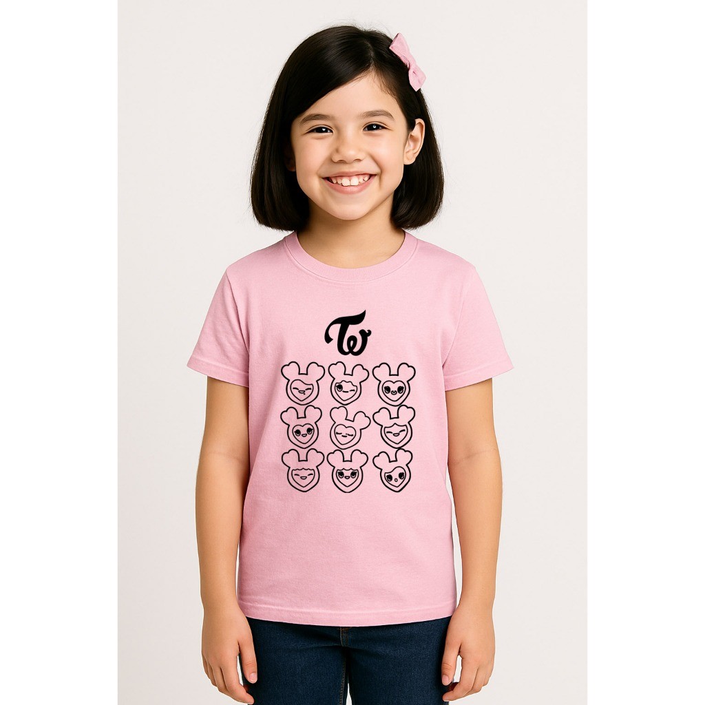 Camiseta infantil menino menina Twice banda Kpop Lovelys Faces pop coreano