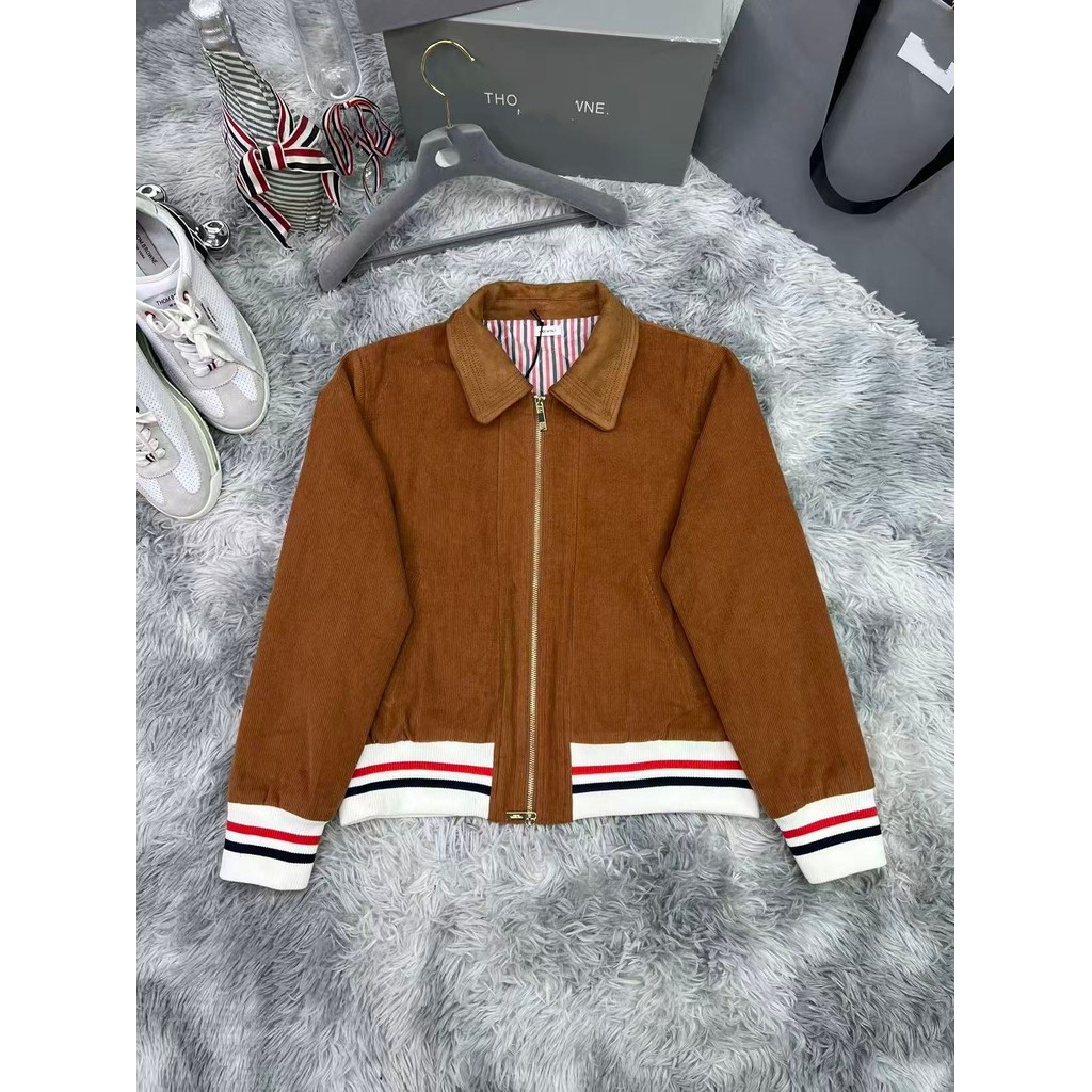 G6UD 2026New  New spring and autumn classic women's high-end versatile casual corduroy striped lapel jacket