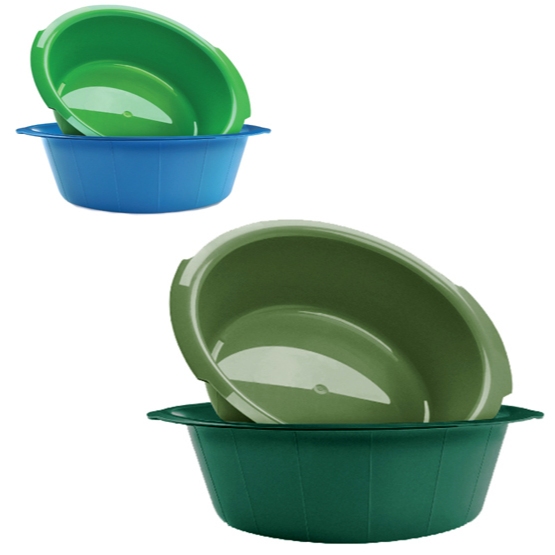 bacia de plástico redonda canelada colors 25l