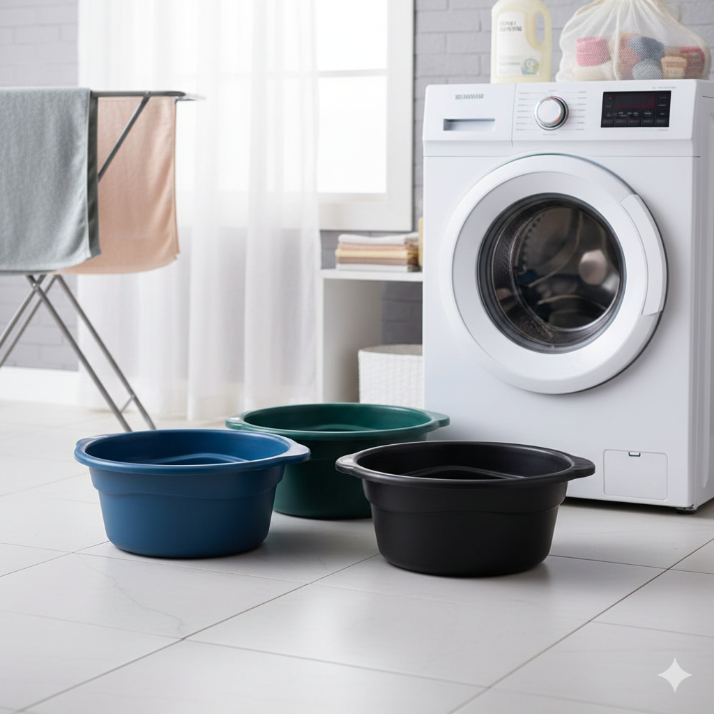 Bacia Plástica Redonda Média e Grande Multiuso Com Pegador Resistente Ergonômica 25L 35 L