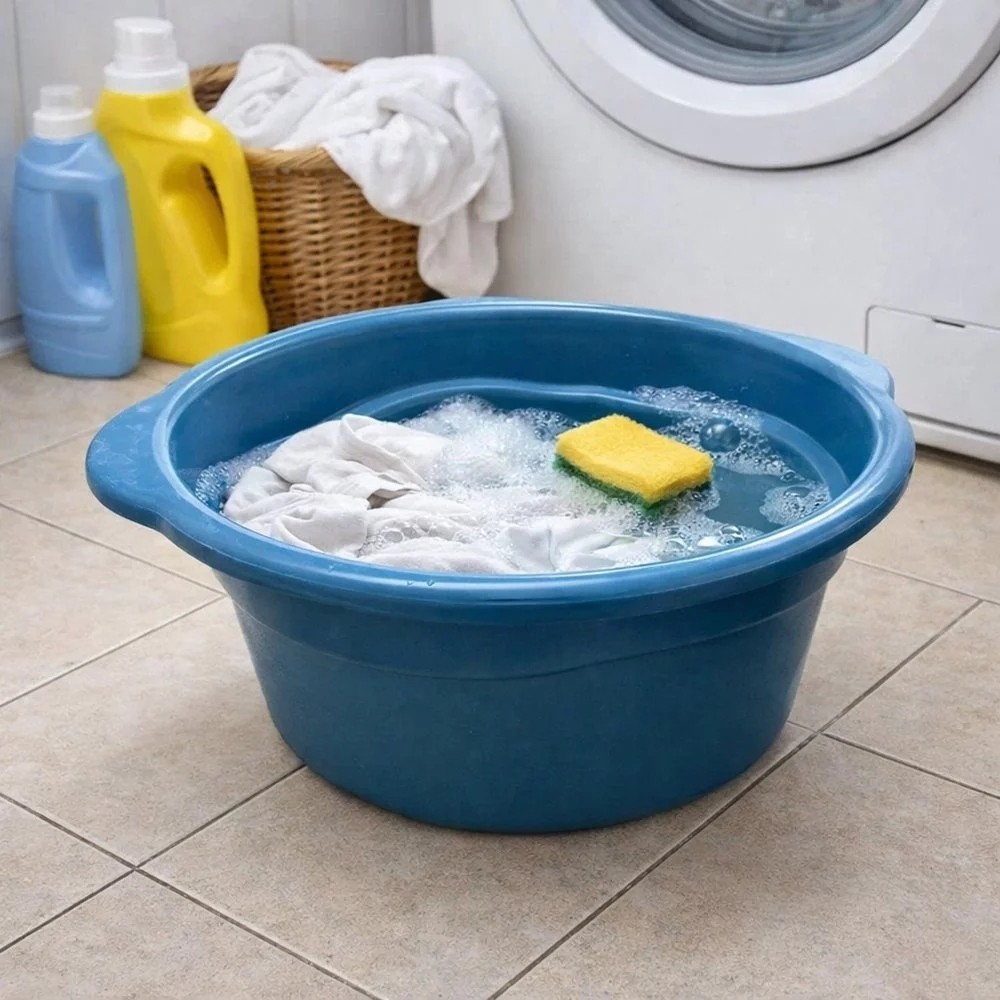 Bacia plástica redonda média grande multiuso resistente 25L 35L reforçada