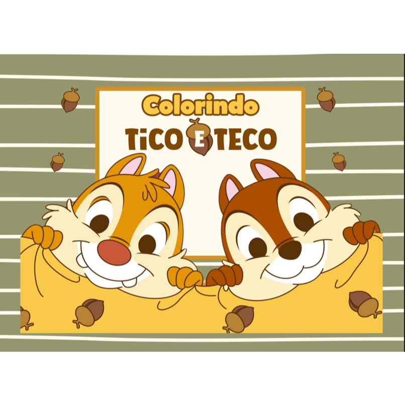 Tico e Teco: Livro Para pintar e colorir  com 50 Desenhos de Aventura e Confusão com os Esquilos Mais Engraçados