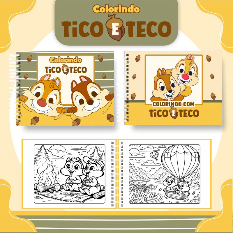livro colorir Tico e Teco 50 desenhos