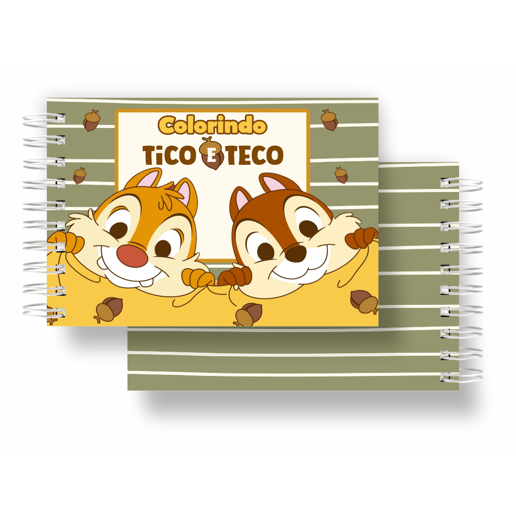 Livro Para Colorir Tico e Teco 50 Imagens Capa Dura