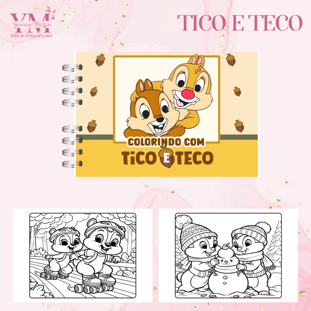 LIVRO DE COLORIR TICO E TECO (50 PÁGINAS)