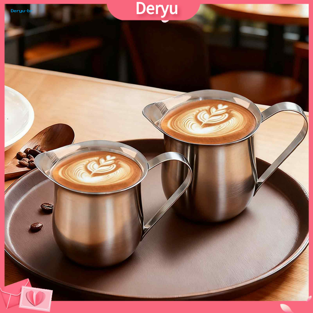 Durable Metal Frother Pitcher Stainless Steel Milk Frothing for Coffee Bell-shaped Creamer with Pointed Spout for Espres