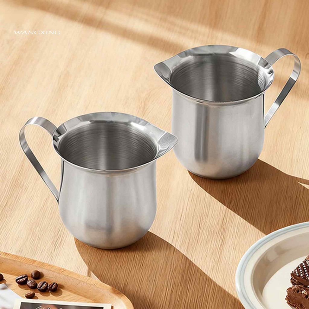 Milk Tea Frothing Vessel Coffee Latte Art Cup Stainless Steel Pitcher for Bell-shaped Creamer with Pointed Spout Ergonom