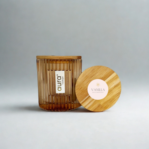 Vela aromatica 300g| Vidro frizado| Aromoterapia| Cera de coco| Essencia Premium| Aura Mystique