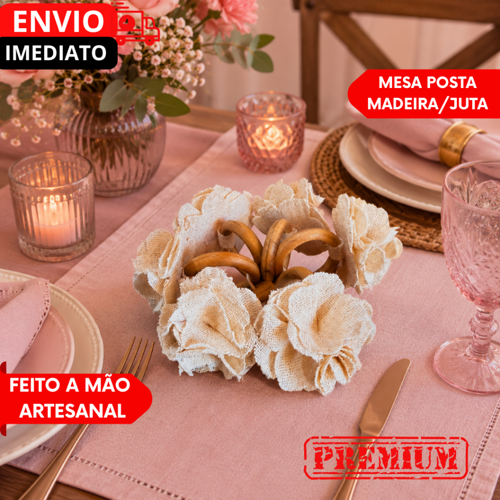 MEGA PROMOÇÃO Anel Porta Guardanapo Premium Artesanal Argola Madeira, Ideal Mesa Posta, Café, Evento
