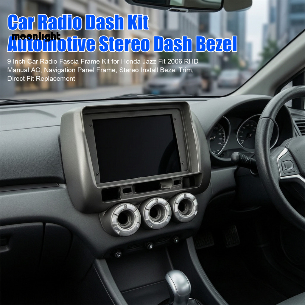 9 Inch Car Radio Fascia Frame Kit for Honda Fit 2006 Rhd Ac – Navigation Panel Bezel Trim Stereo Install Direct Replac