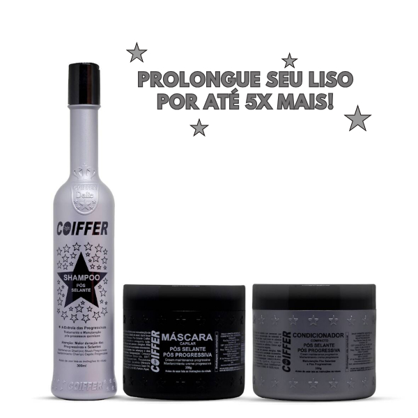 Kit Prata Coiffer Pós Progressiva e Selante 3 produtos