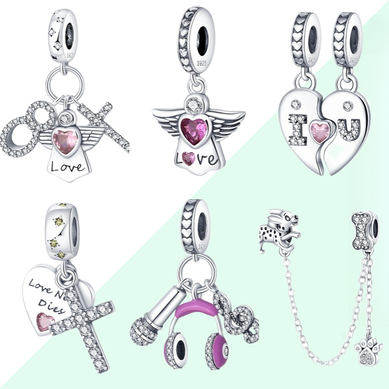 100% S925 prata esterlina novo produto pingente adequado para pulseira DIY jóias fazendo presente de aniversário