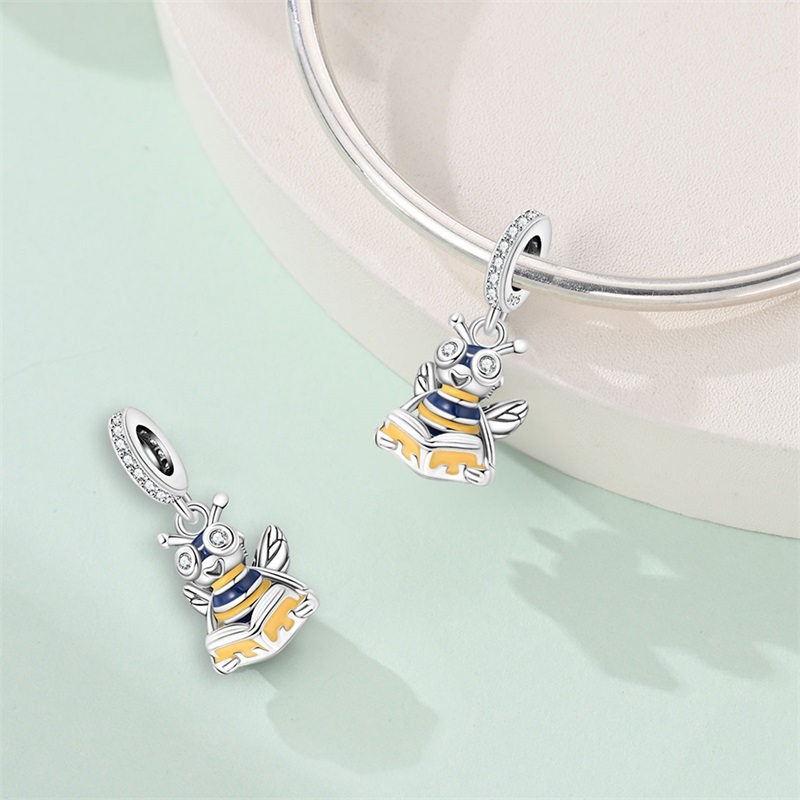 Novo produto jóias charme 925 prata inseto pingente senhoras moda DIY pulseira presente de aniversário alta qualidade
