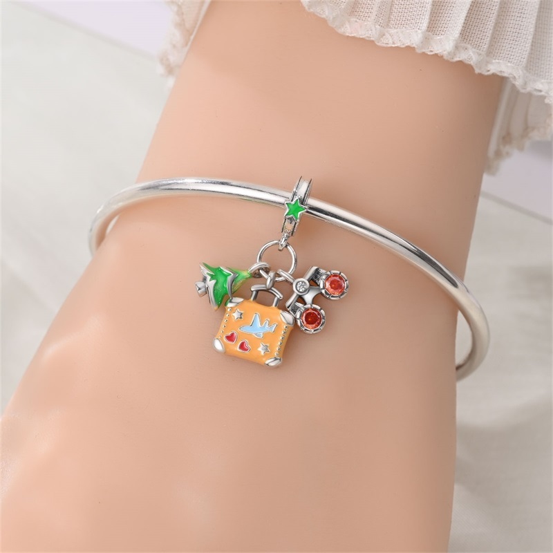 Novo produto jóias charme 925 prata laranja série pingente senhoras moda DIY pulseira presente de aniversário